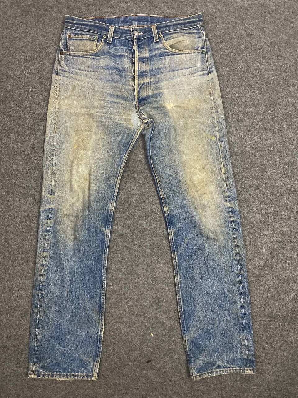 Levi's vintage levis 501xx distressed denim nice design Size US 35 - 12 Thumbnail