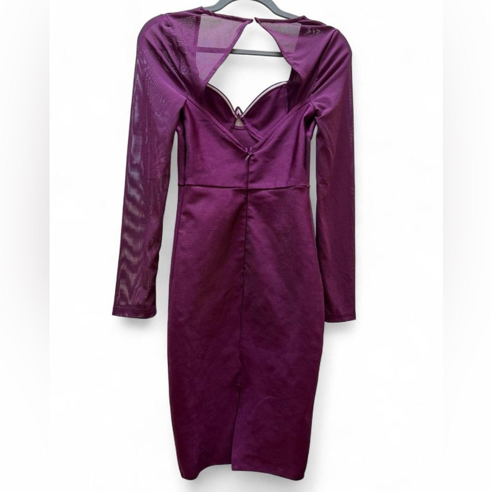 Fashion Nova Fashion Nova Burgundy Bodycon Dress Size S Clubwear Bandage Size S / US 4 / IT 40 - 4 Thumbnail