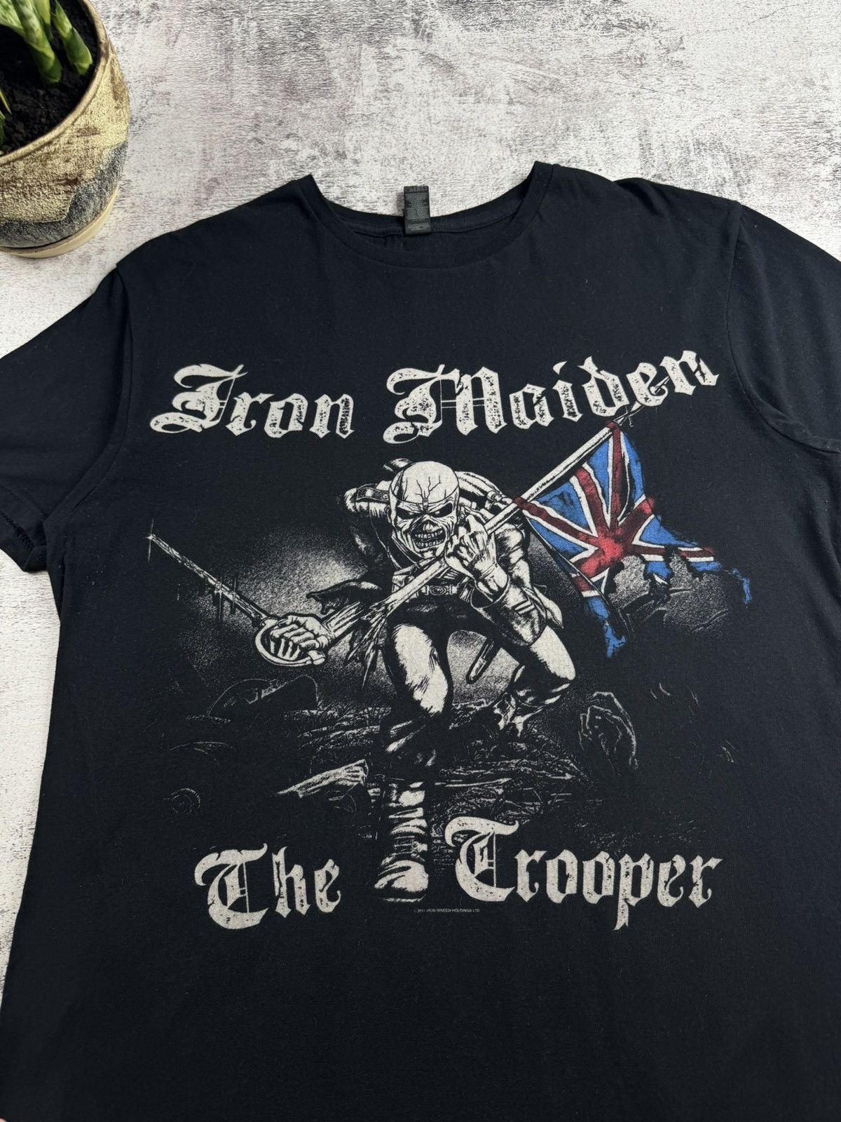 Iron Maiden Iron Maiden 2011 The Trooper Rock Tour Rap Faded Merch Devil Band T Shirt Jersey Size US L / EU 52-54 / 3 - 5 Thumbnail