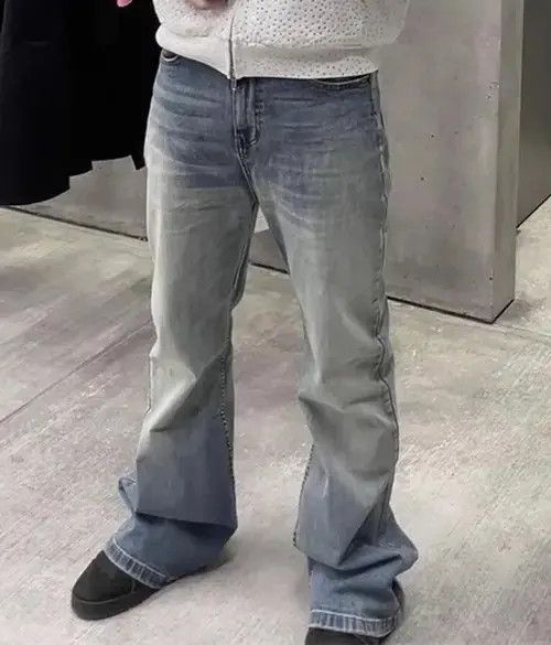 Designer × Japanese Brand × Jean Y2K Washed Blue Baggy Jeans Size US 30 / EU 46 - 3 Thumbnail