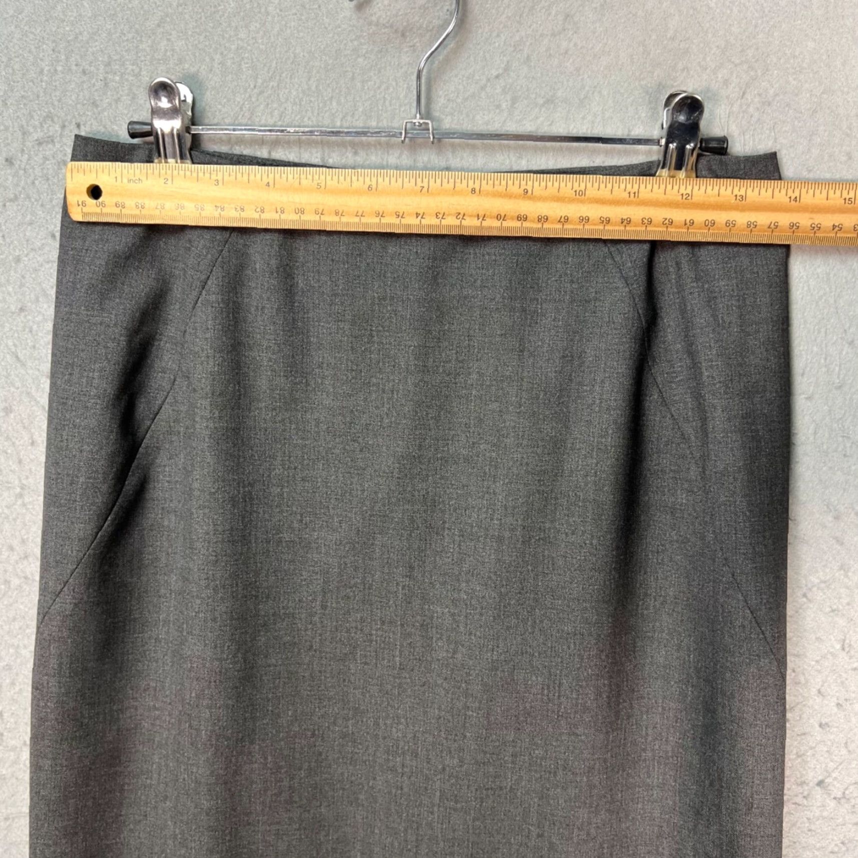 Theory Theory Womens 00 Grey Wool Pencil Skirt Midi Casual Office Dressy - Mens Womens Girls Boys? Size 24" / US 00 / IT 34 - 5 Thumbnail