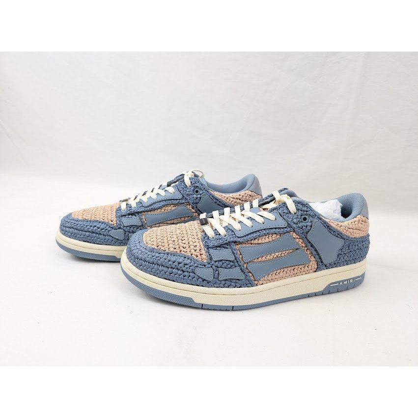 Amiri o1rshd1 Raffia Skelton Low-Top Sneakers in Blue Size US 8 / EU 41 - 16 Thumbnail