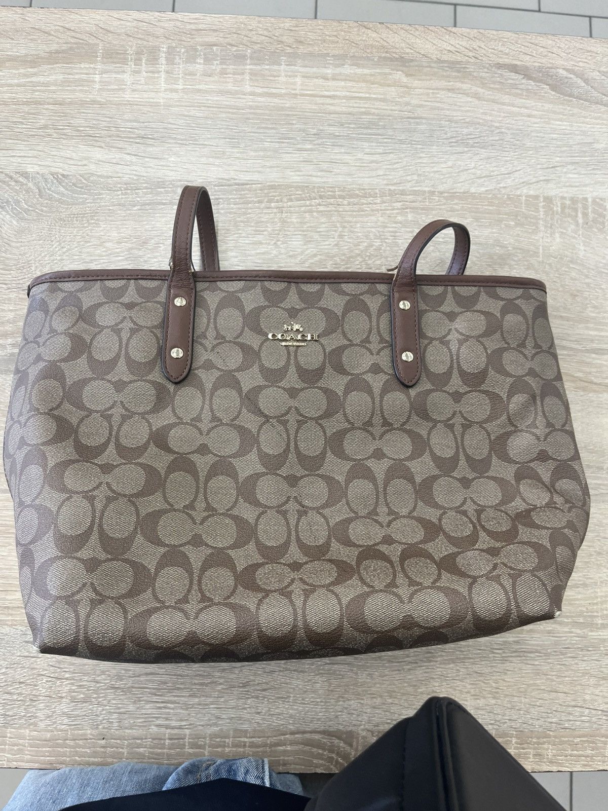 Coach Coach Handbag Authentic Coach City Zip Tote Bag Khaki/Saddle Size ONE SIZE - 1 Thumbnail