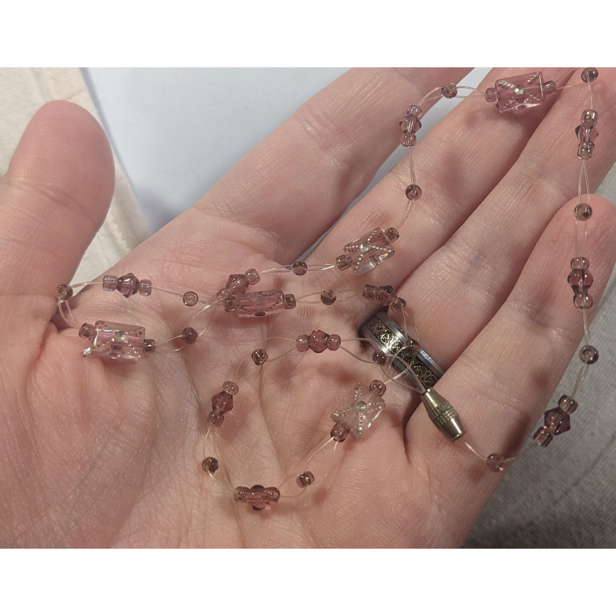 Other Handmade Coquette Minimalist Pastel Pink Beaded Choker Neckl Size ONE SIZE - 8 Thumbnail