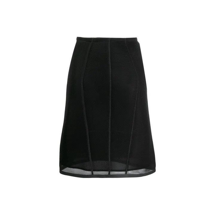 Fendi Fendi SS22 Black High-Waisted Mesh Skirt -2507 Size 35" - 1 Thumbnail