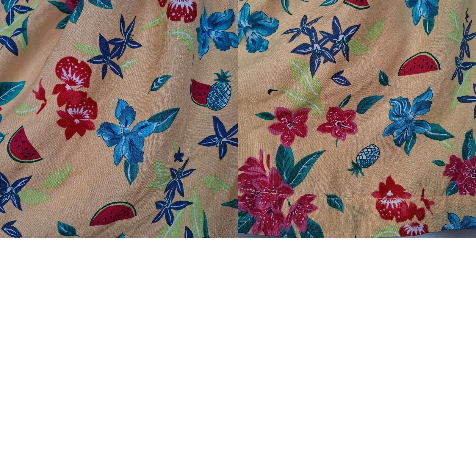 Vintage VINTAGE Liz Sport Rayon Shorts Women's M Yellow Floral Pineapple 90s Tropical Beachy Summer Linen? Size 32" / US 10 / IT 46 - 8 Thumbnail