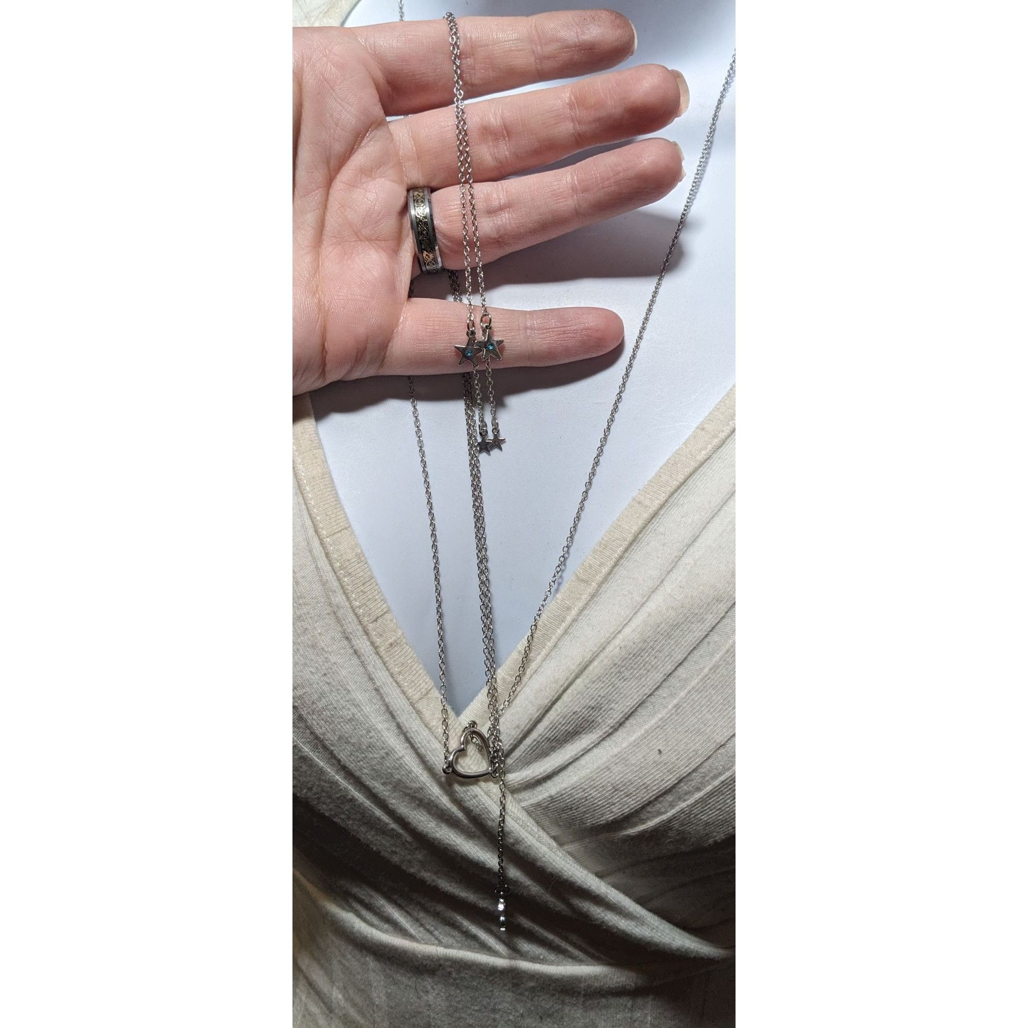 Other Minimalist Modern Lariat Heart Moon And Star Charm Necklace Size ONE SIZE - 8 Thumbnail