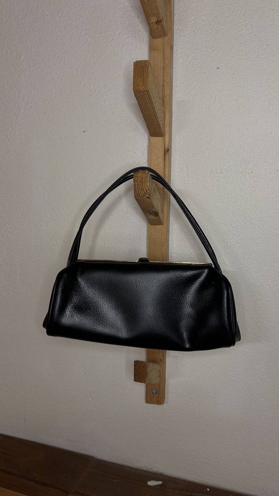 Vintage Classic Mini Black Leather Bag Size ONE SIZE - 5 Thumbnail