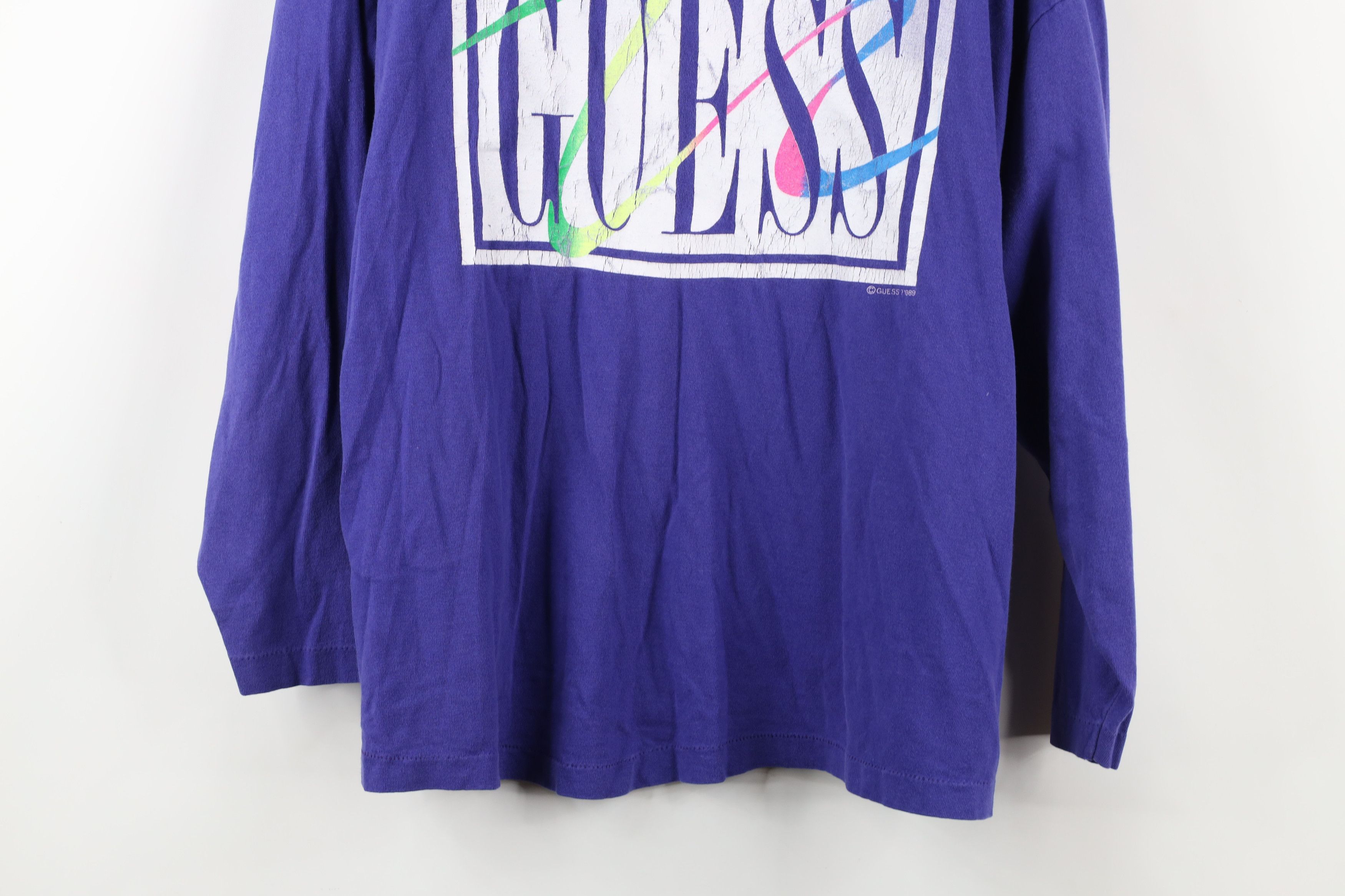 Guess × Vintage Vintage 80s Guess Mock Neck Boxy Fit Cropped T-Shirt USA Size ONE SIZE - 3 Thumbnail