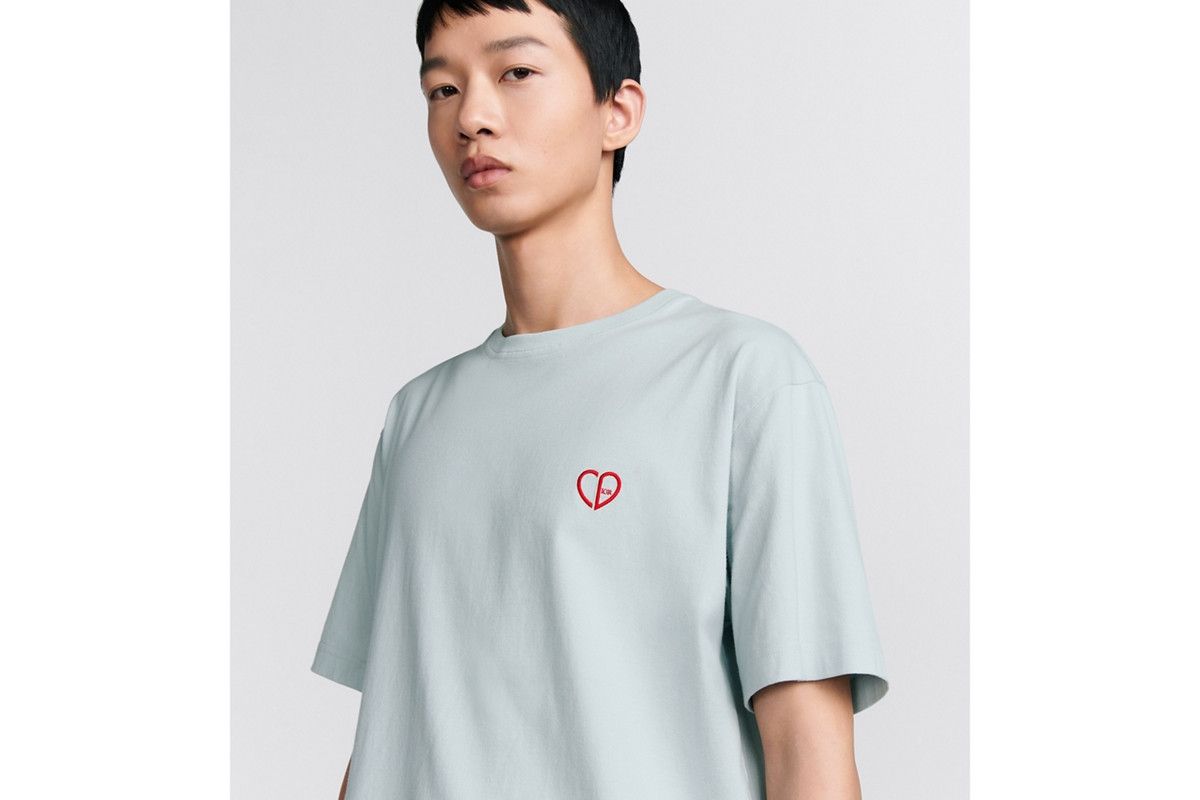 Dior o1bcso1str0226 CD Heart Relaxed-Fit T-Shirt in Grey Size US XL / EU 56 / 4 - 7 Thumbnail