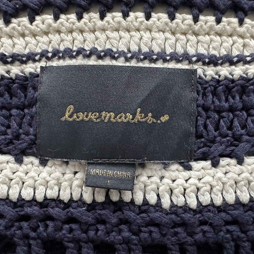Other Y2K Lovemarks Halter Top Crochet Large Navy Stripes Tasseled Size L / US 10 / IT 46 - 2 Thumbnail