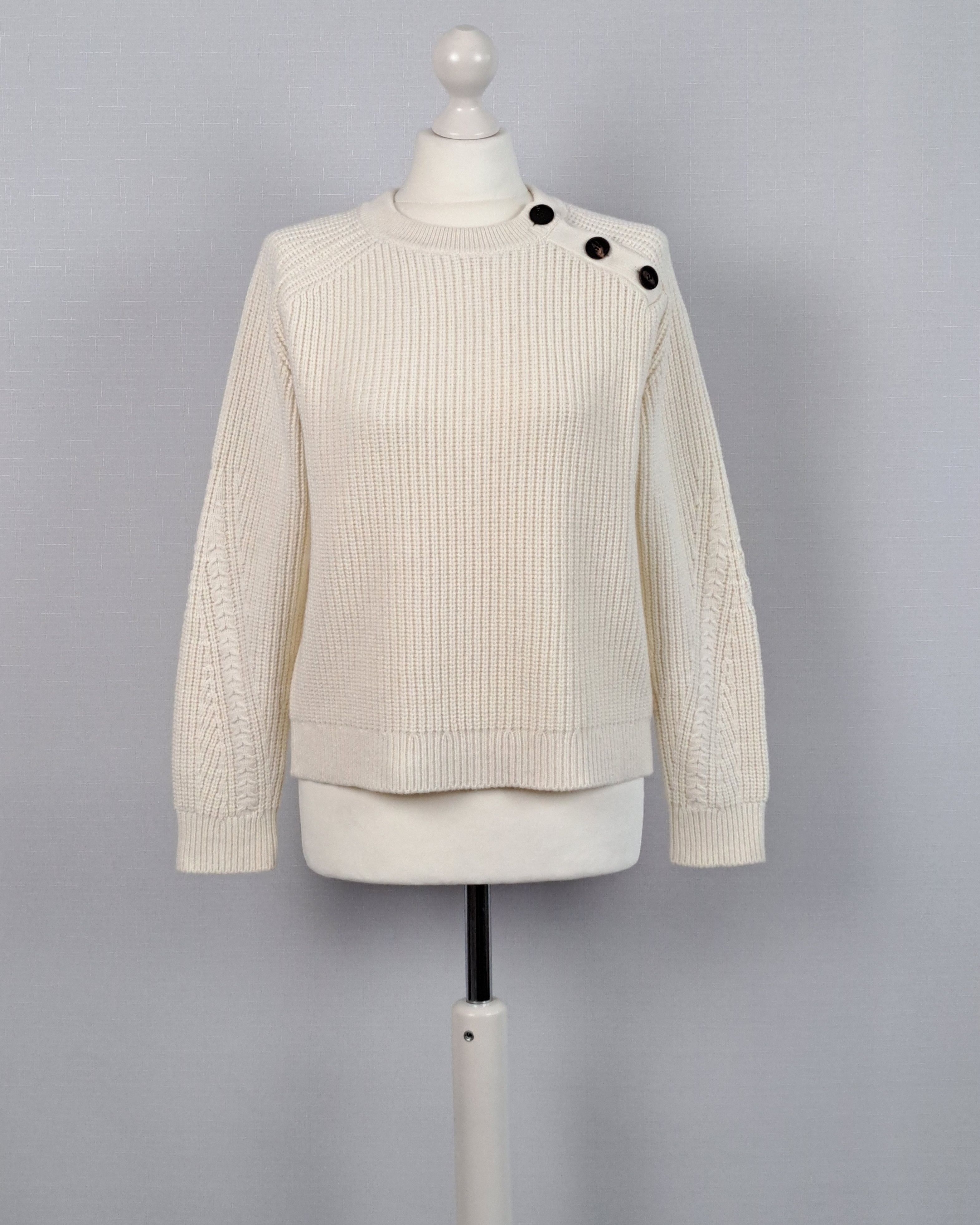Sezane Sezane Darius wool/cotton sweater in ecru. Size S Size S / US 4 / IT 40 - 3 Thumbnail