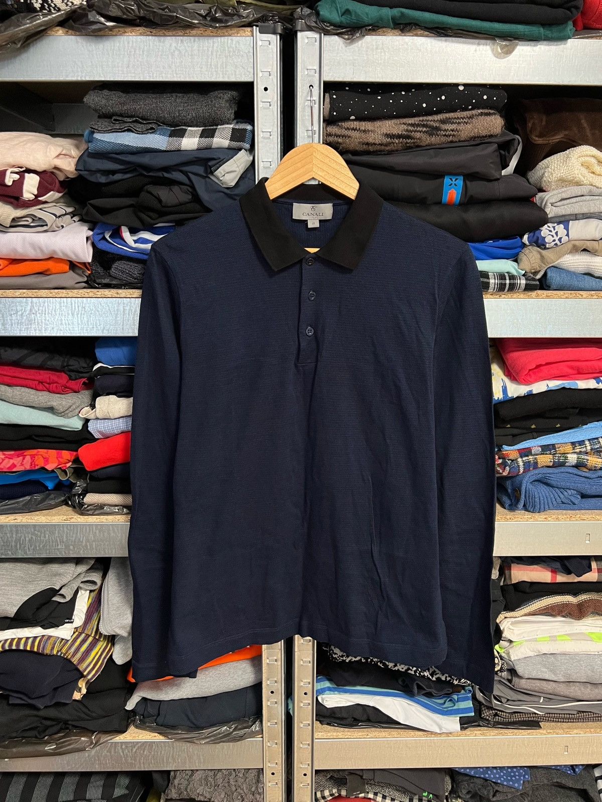 Canali Canali 1934 Polo Long Sleeve Collared Jumper Men’s Size 48 Size US L / EU 52-54 / 3 - 1 Thumbnail