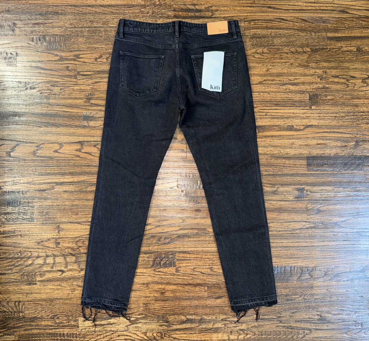 Kith KITH Varick Denim Jean Black Wash Raw Hem Size 33 Size US 33 - 3 Thumbnail