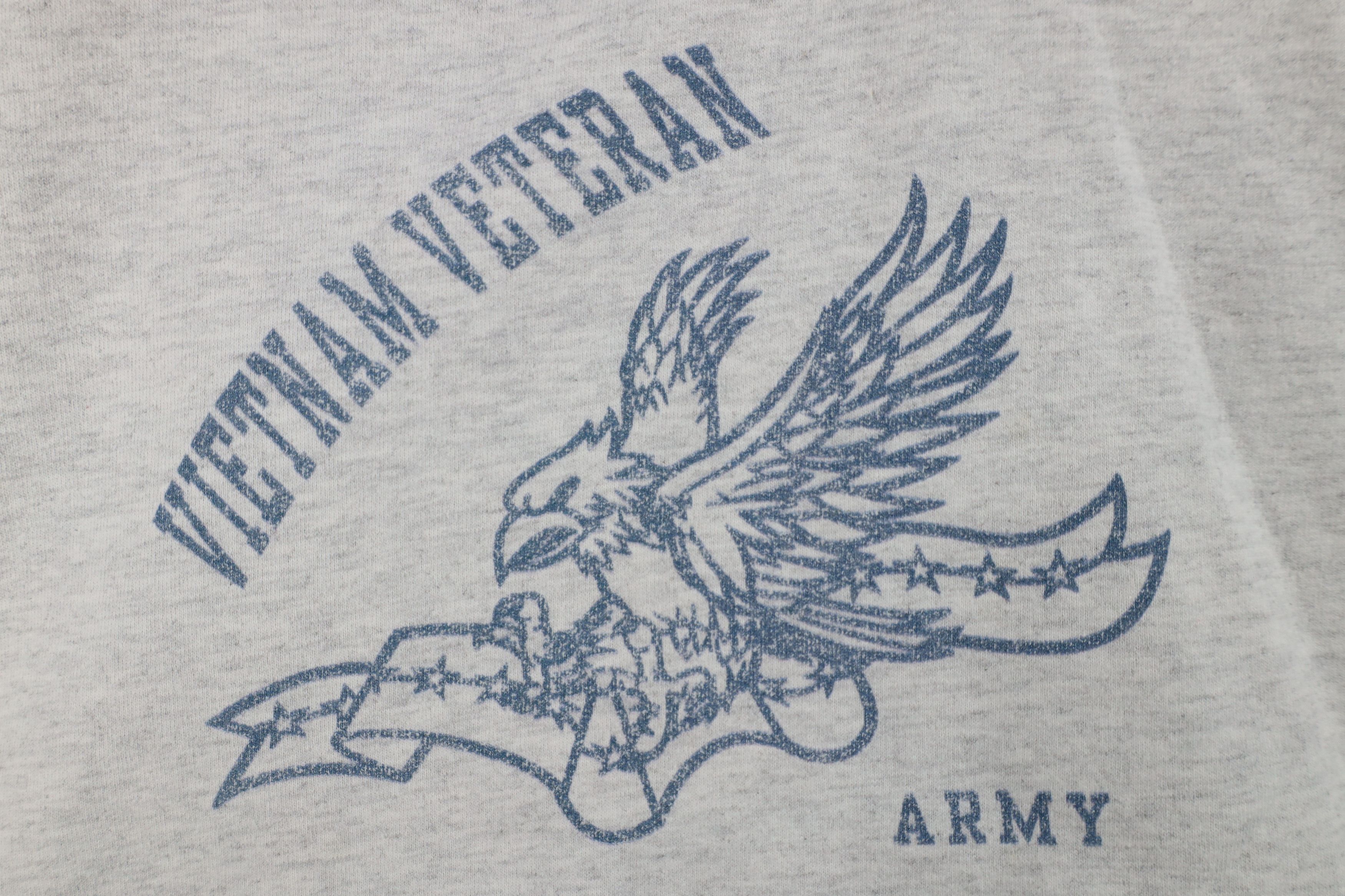 Vintage Vintage 90s Vietnam Army Veteran Crewneck Sweatshirt Gray Size US XXL / EU 58 / 5 - 4 Thumbnail