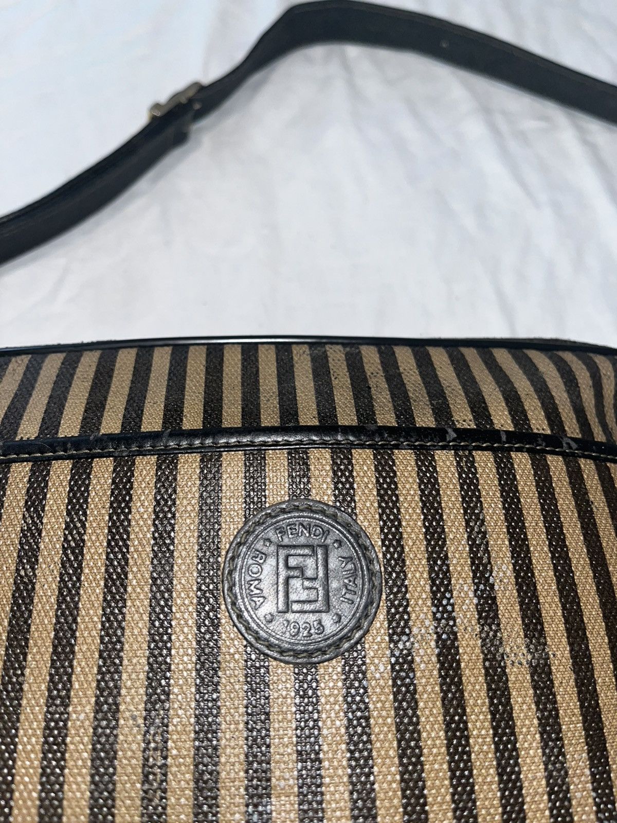 Fendi Authentic Vintage Fendi 1980s Pequin Striped Messenger Bag Size ONE SIZE - 3 Thumbnail