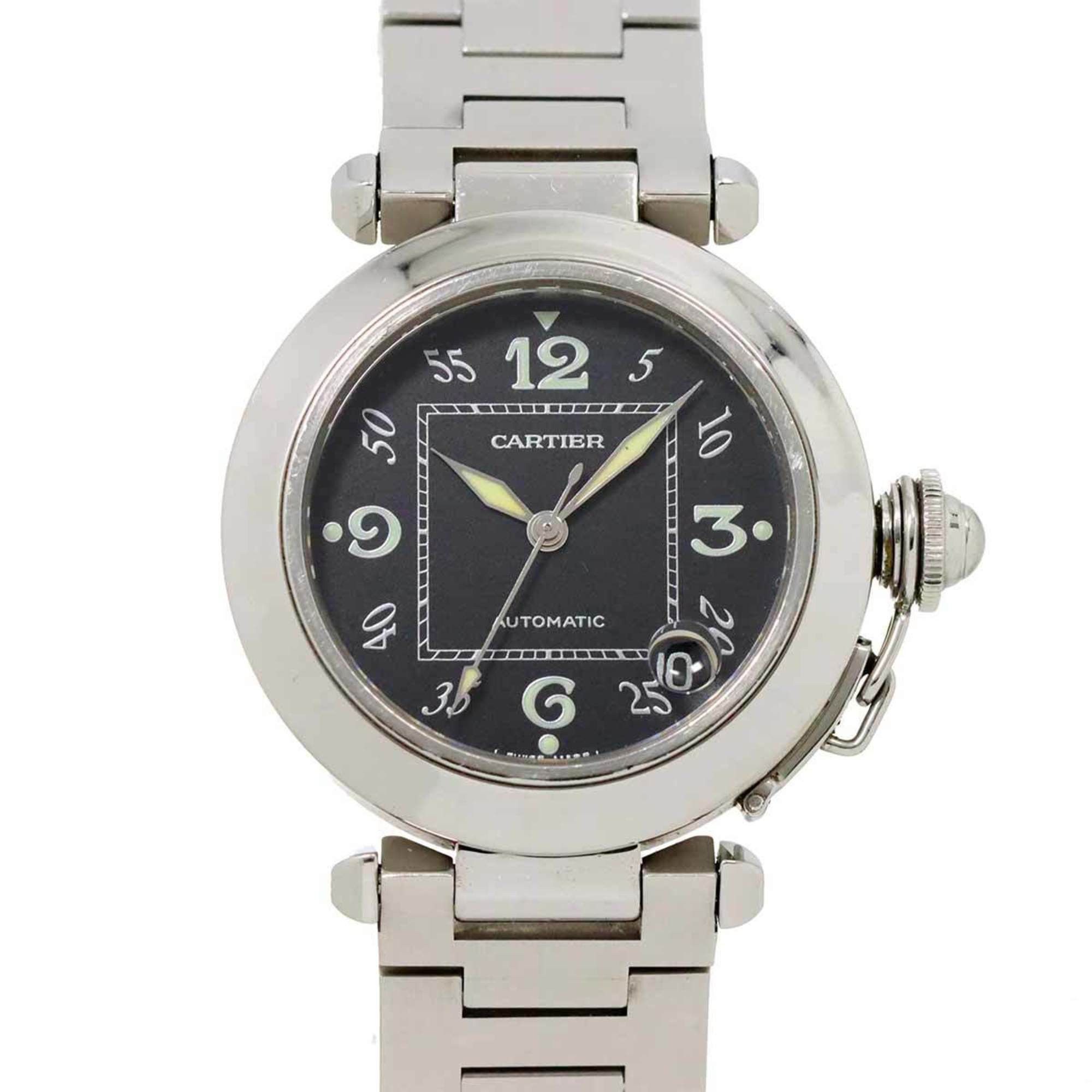 Cartier Pasha C W31043M7 Boys' Watch Date Black Automatic Self-Winding, Women's
