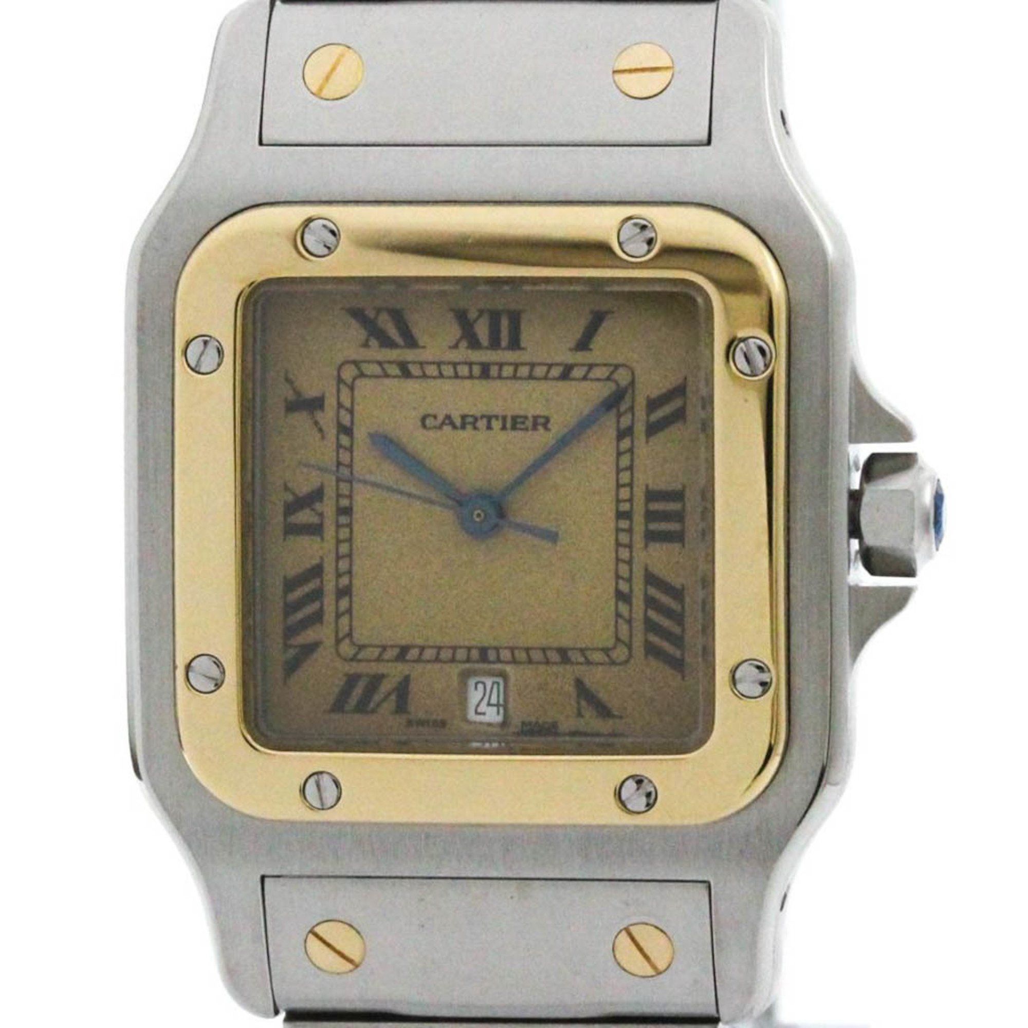 Cartier Polished CARTIER Santos Galbee 18K Gold Steel Quartz Mens Watch 187901 BF578285 Size ONE SIZE - 1 Thumbnail