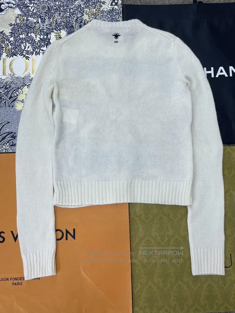 Dior Dior White Infinite Dream Yellow Star Embroidery Knitwear Size XXS / US 00 / IT 34 - 3 Thumbnail