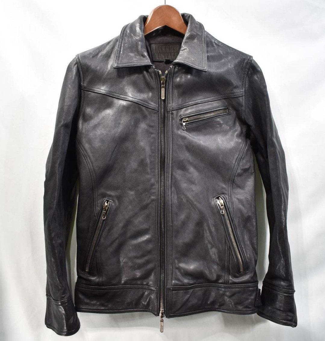 image of Jack Rose Goat Leather Jacket in Black, Men's (Size Medium)