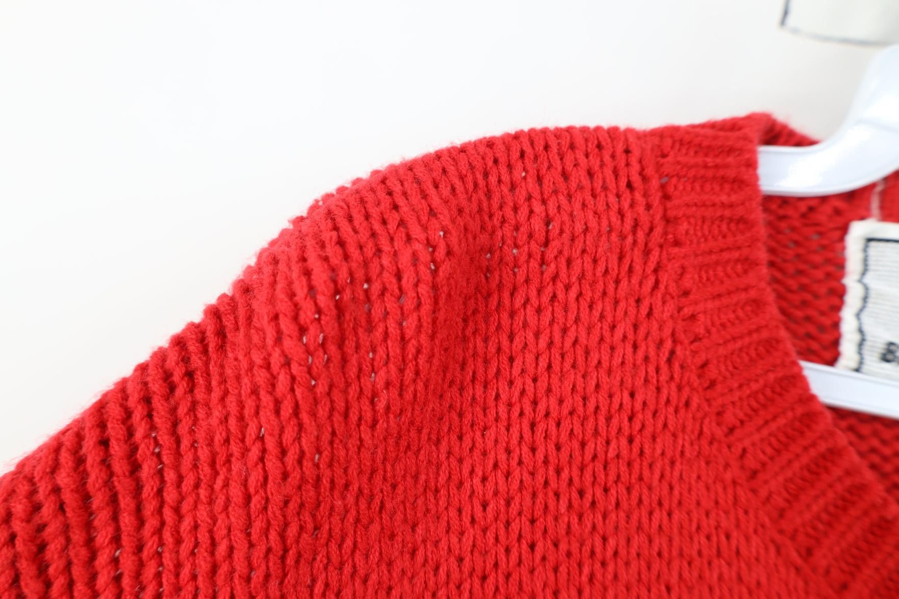 Vintage Vintage 90s Streetwear Christmas Bear Knit Sweater Red Size S / US 4 / IT 40 - 6 Thumbnail