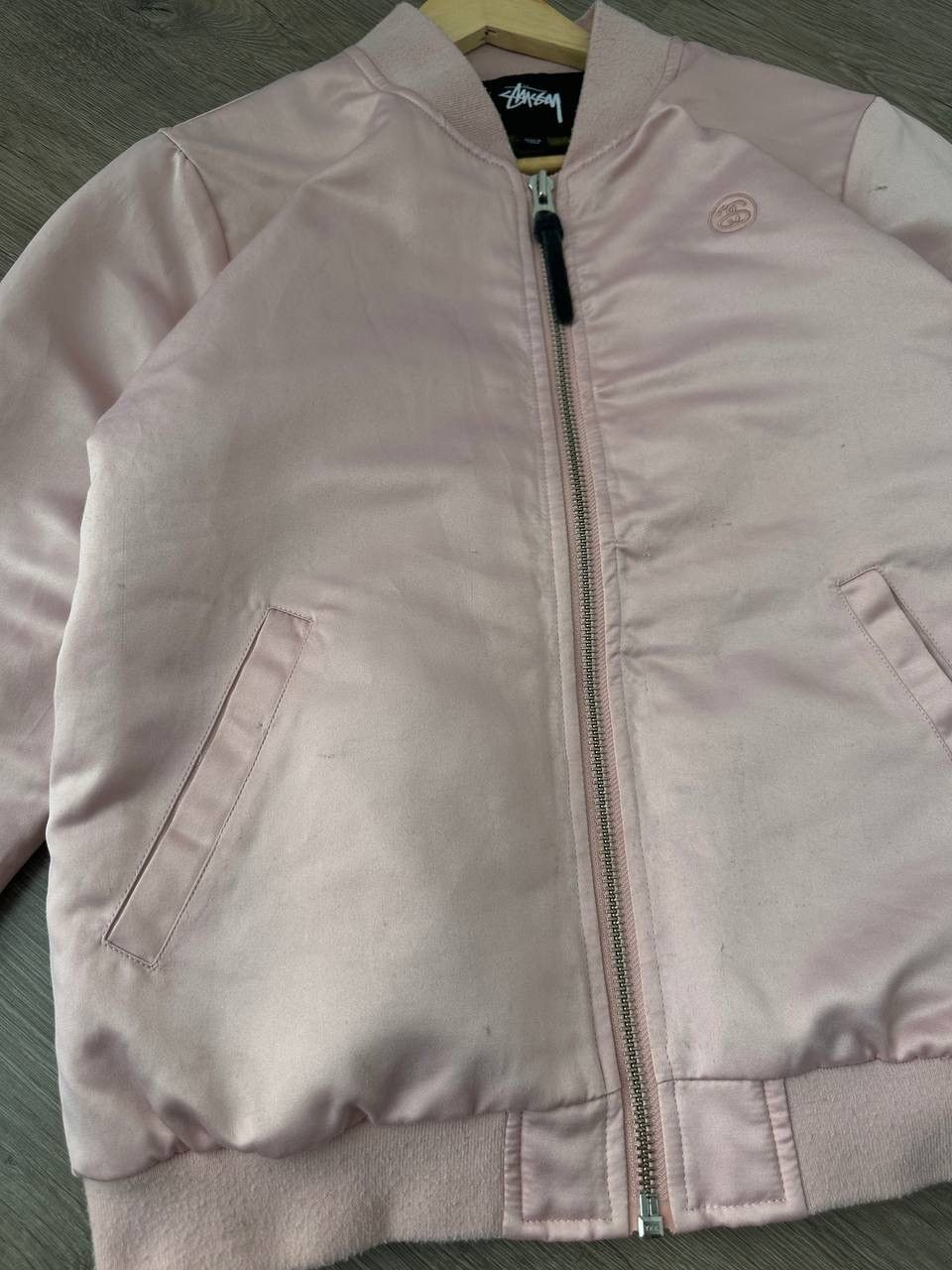Stussy × Vintage Vintage Stussy Pink Distressed Bomber Jacket Size US M / EU 48-50 / 2 - 9 Thumbnail