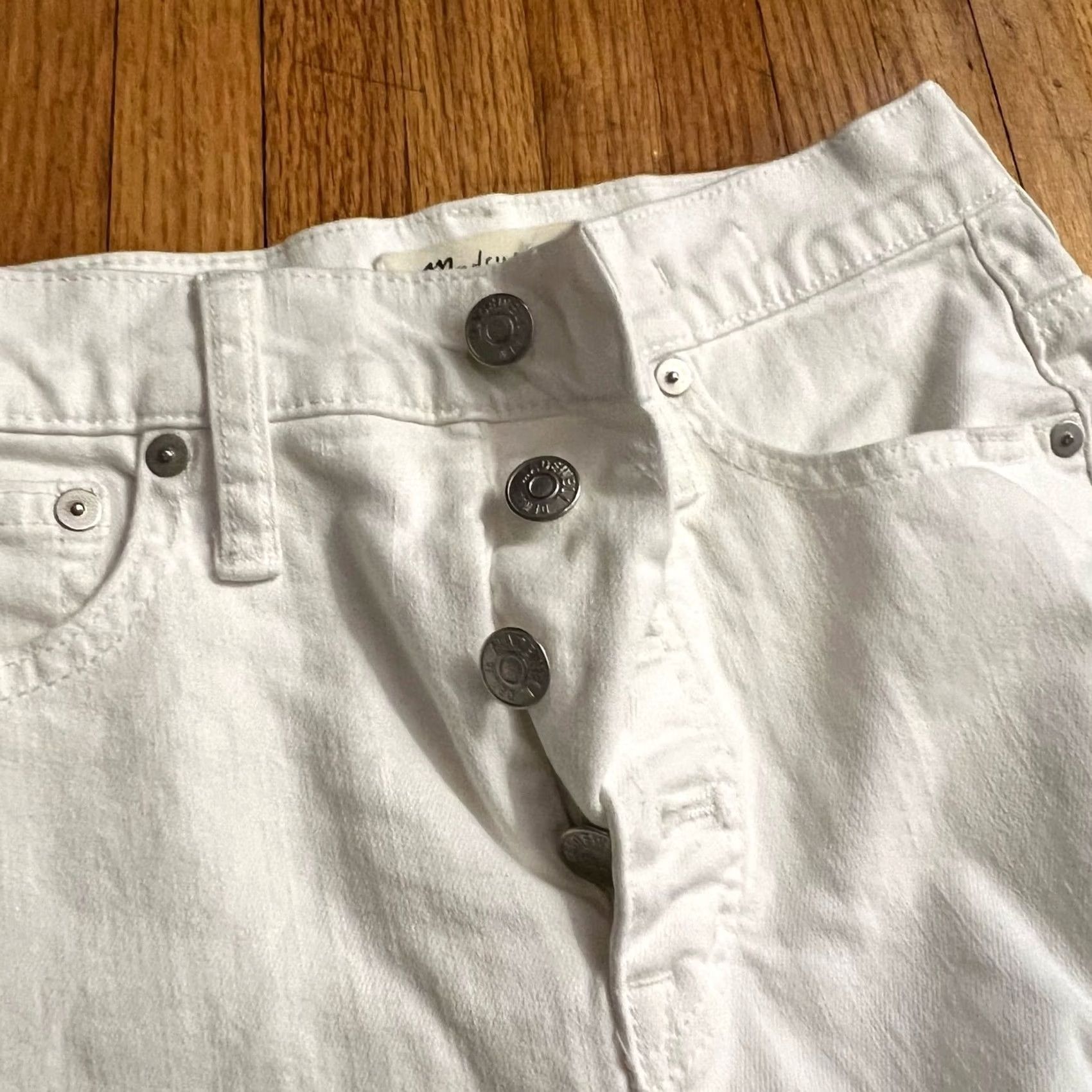 Madewell Madewell Jeans Womens 25 Tall Perfect Vintage Crop White High Rise Cropped Jeans Womens Tall 26 White 27x27.5 Mens? Size 26" / US 2 / IT 38 - 2 Thumbnail