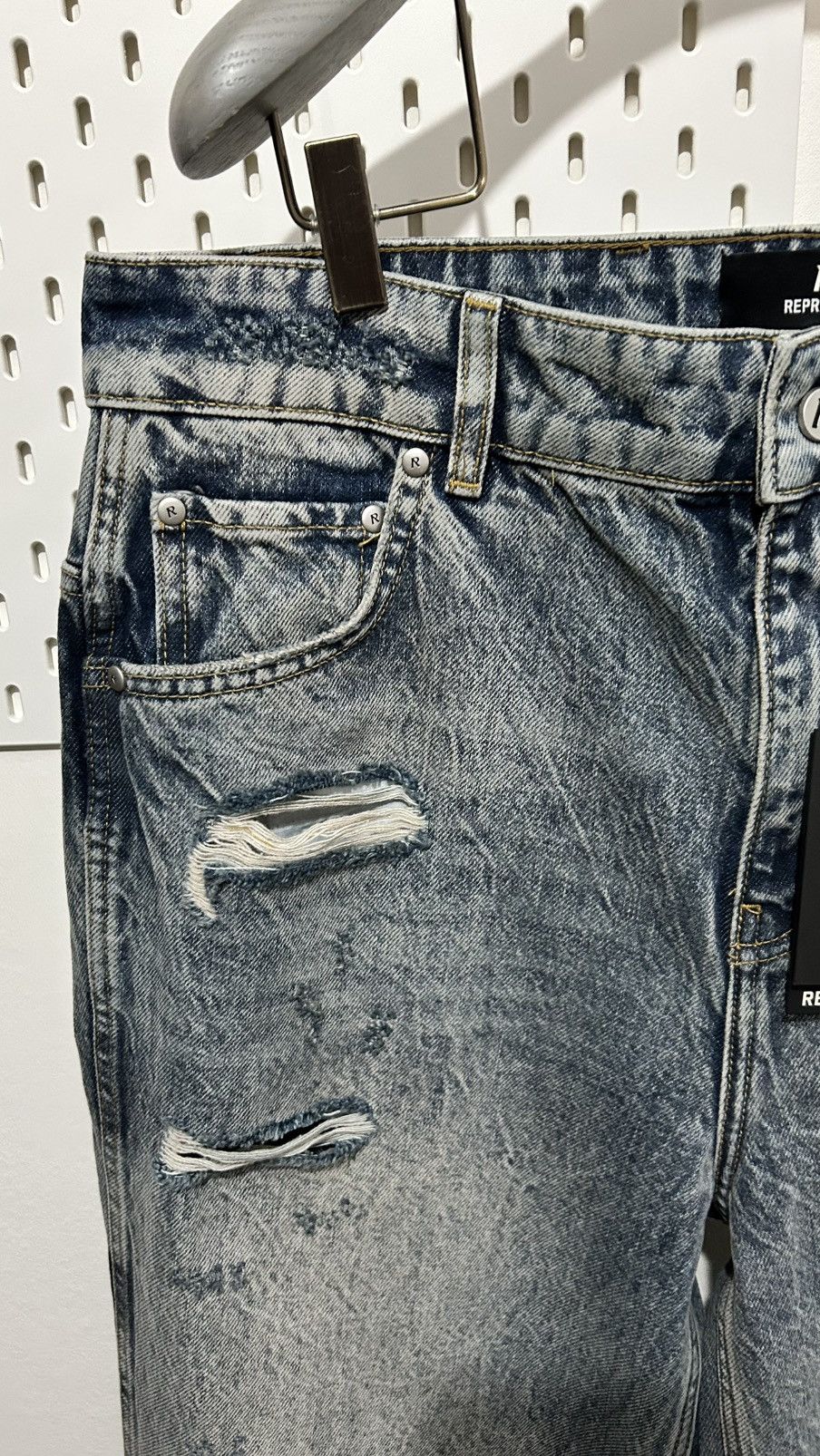 Represent Clo. Represent R3 Distressed Baggy Jeans Blue W33 – Premium Size US 33 - 5 Thumbnail