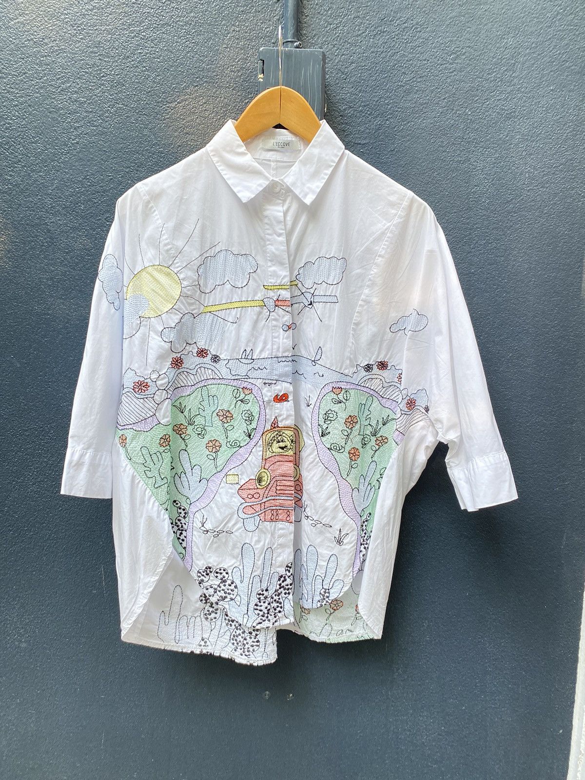 【美品】SCALLOPE EMBROIDERY OVERSIZE SHIRT UND SCALLOPE EMBROIDERY OVERSIZE SHIRT