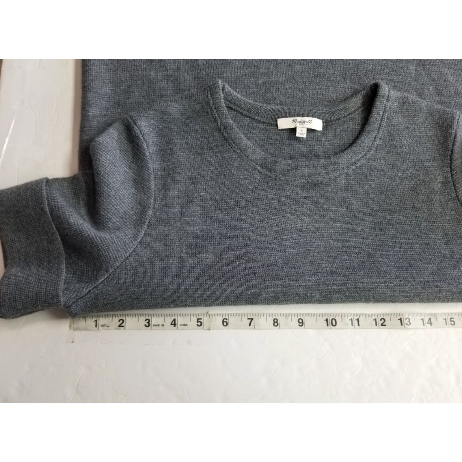 Madewell Madewell Sweater Tee Gray Women's Size Small Short Sleeve Wool Blend Volleyball? Wait proceed. Size S / US 4 / IT 40 - 3 Thumbnail