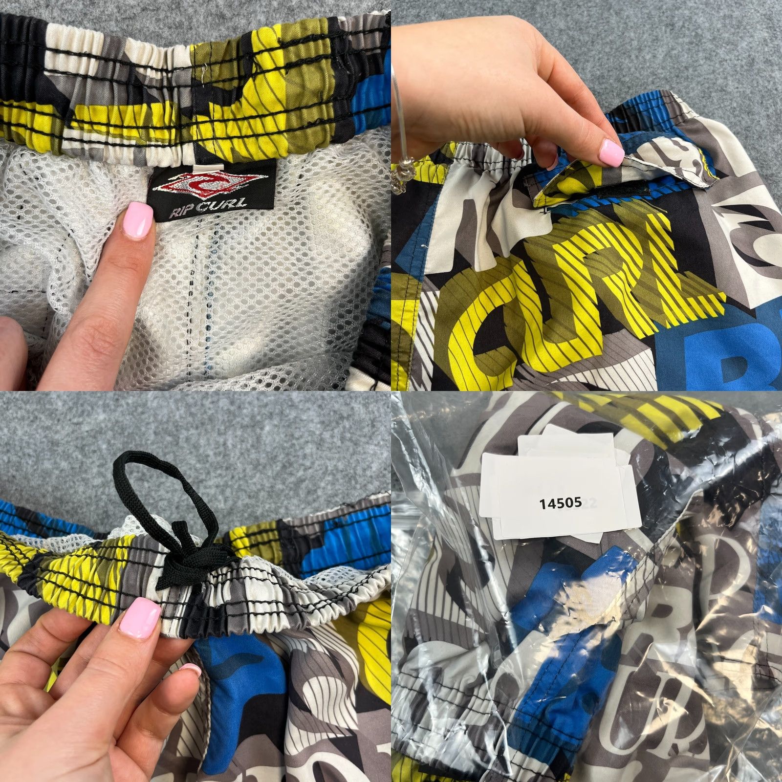 Rip Curl VINTAGE Rip Curl Mens Shorts Swimming Trunks Medium Swimwear Logo Spellout Y2K Multicoloured Pockets Mens Size US 31 - 8 Thumbnail