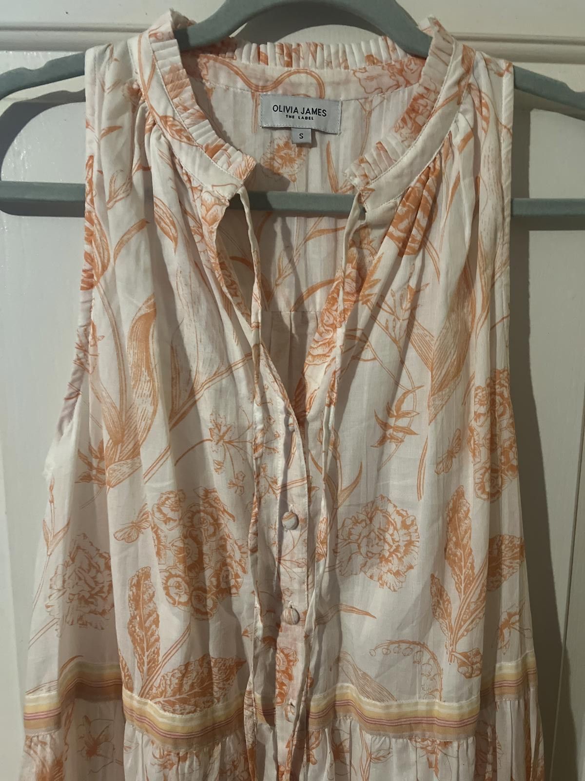 Other Olivia James Sleeveless Maxi Dress Orange Floral Print S Size S / US 4 / IT 40 - 3 Thumbnail