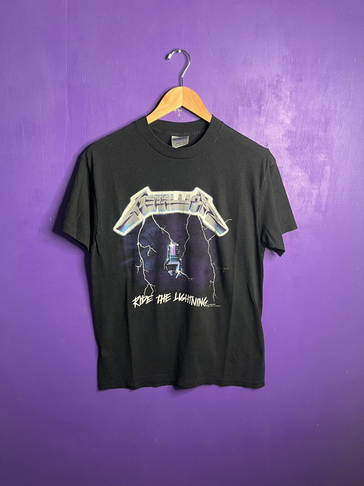 Band Tees × Vintage Vintage 1989 Metallica ride the lightning tour t-shirt Size US M / EU 48-50 / 2 - 1 Thumbnail