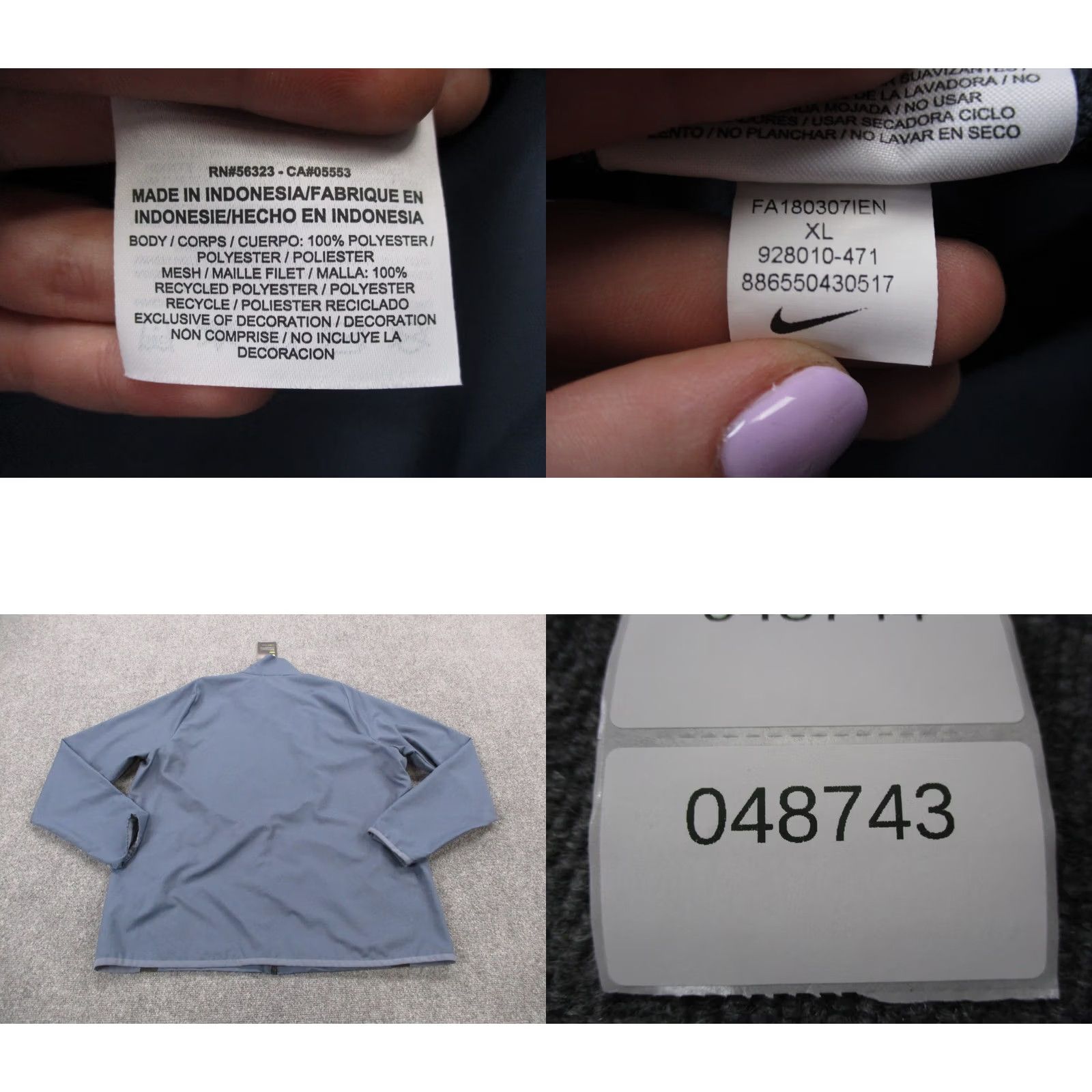 Nike Nike Jacket Mens XL Blue Dri Fit Full Zip Windbreaker Pockets Logo Athletic Regular Size Type Jacket 928010 NEW Size US XL / EU 56 / 4 - 9 Thumbnail