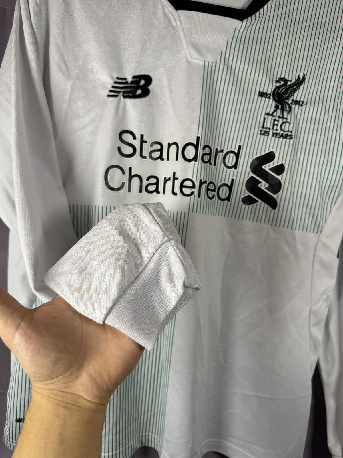 New Balance × Vintage M.SALAH Vintage Liverpool 2017/18 New Balance Jersey Large Size US L / EU 52-54 / 3 - 9 Thumbnail