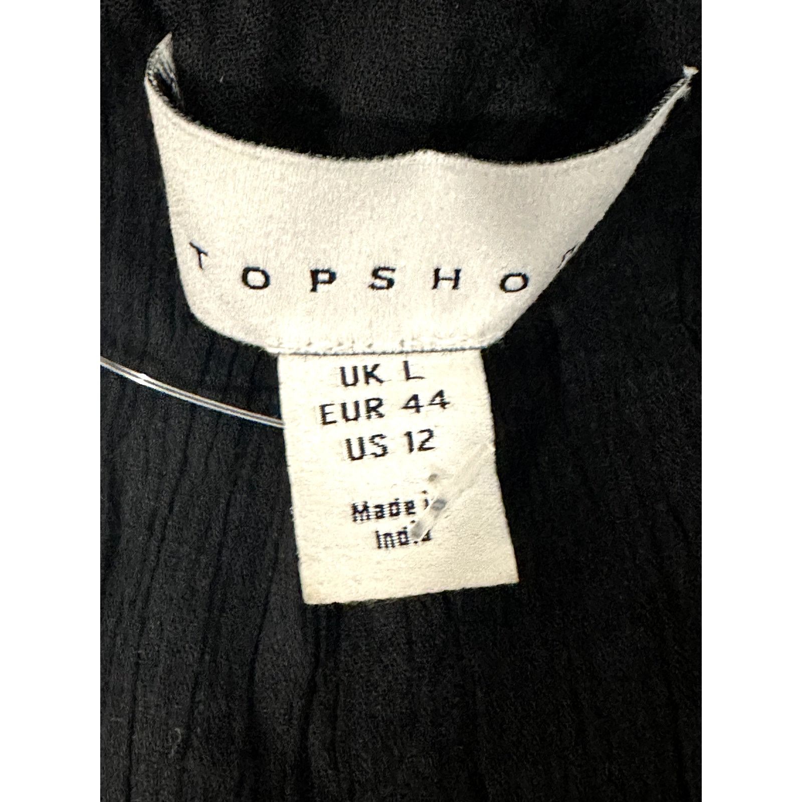 Topshop Topshop Women's Black Ruched Crop Top Tassel Tie Straps 12 Size XL / US 12-14 / IT 48-50 - 9 Thumbnail