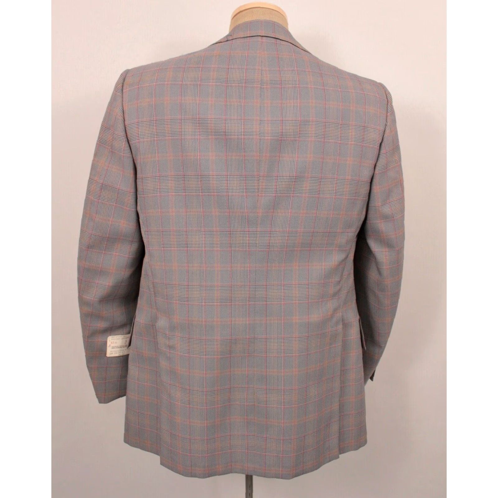 Vintage VINTAGE Mens VTG NOS 70s Blue Plaid Leisure Suit Sz 42 1970s Polyester Disco 2 PC Mens Size 44R - 4 Thumbnail