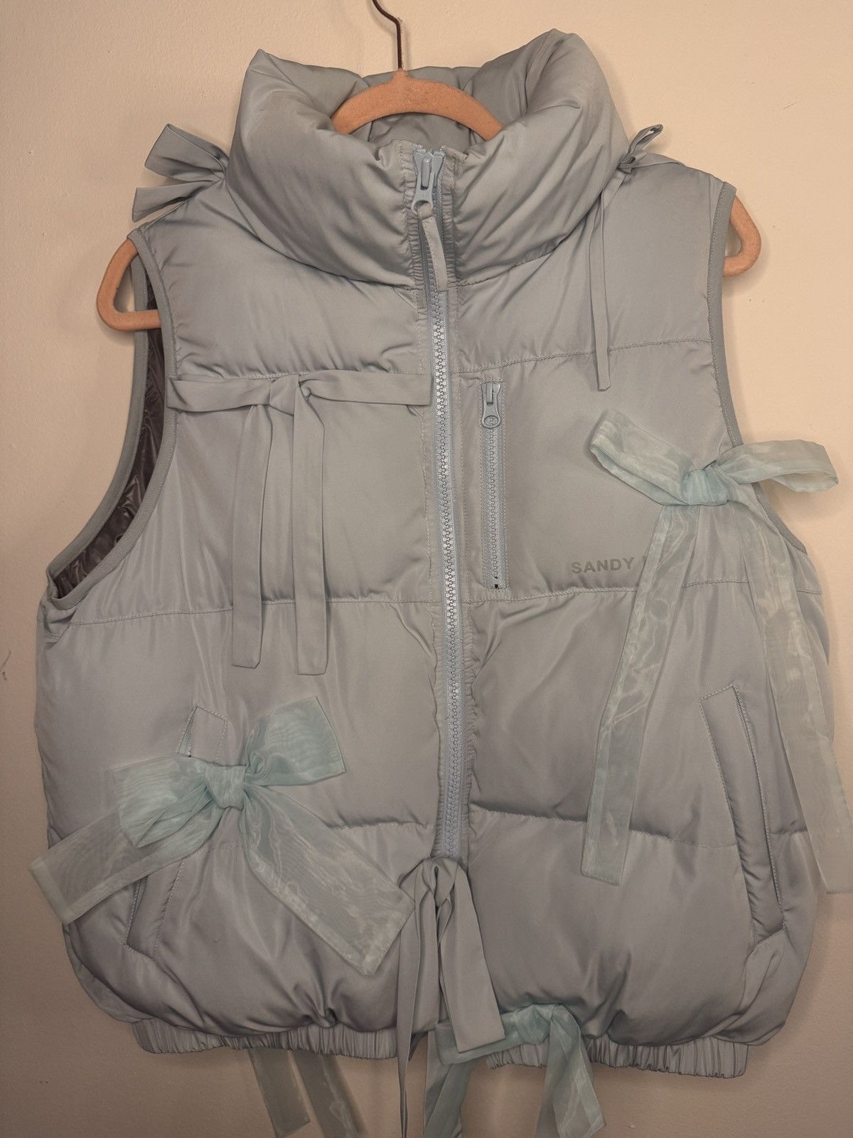 Sandy Liang Blue Bow Puffer Vest by Sandy Liang Size S / US 4 / IT 40 - 1 Thumbnail