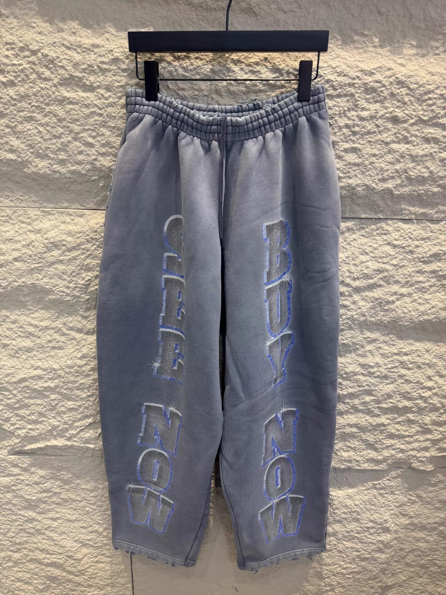 Balenciaga Balenciaga 23ss Letter Embroidered Blue Trousers UNI XXS Size US 26 / EU 42 - 1 Thumbnail