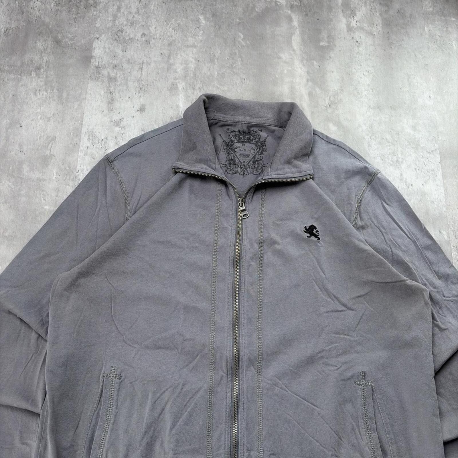 Express Y2K Grey Express Grunge Gothic Skater Zip Up Jacket Size US XL / EU 56 / 4 - 3 Thumbnail