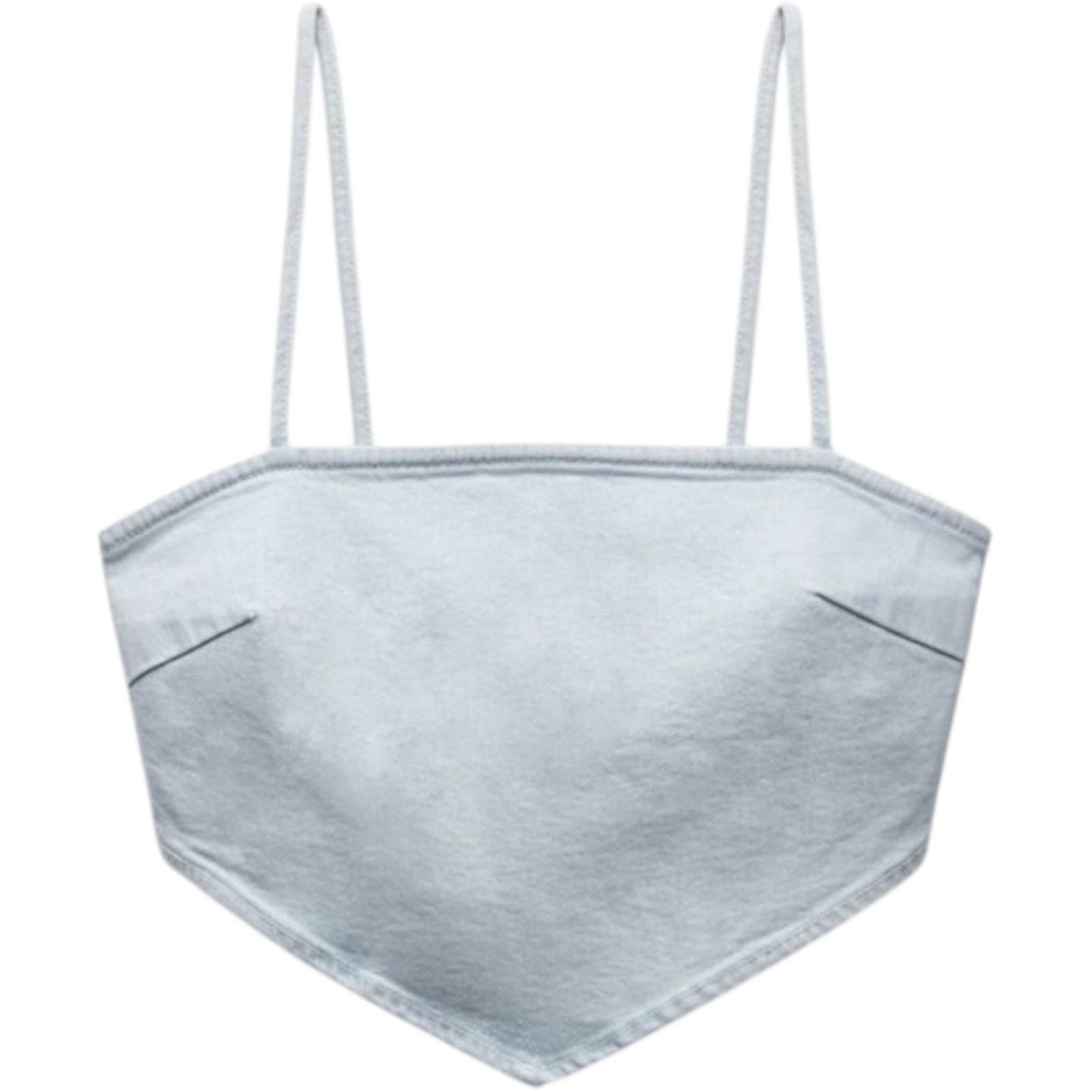 Zara NWT Zara blue denim bandana crop top spaghetti straps zip Size M / US 6-8 / IT 42-44 - 1 Thumbnail
