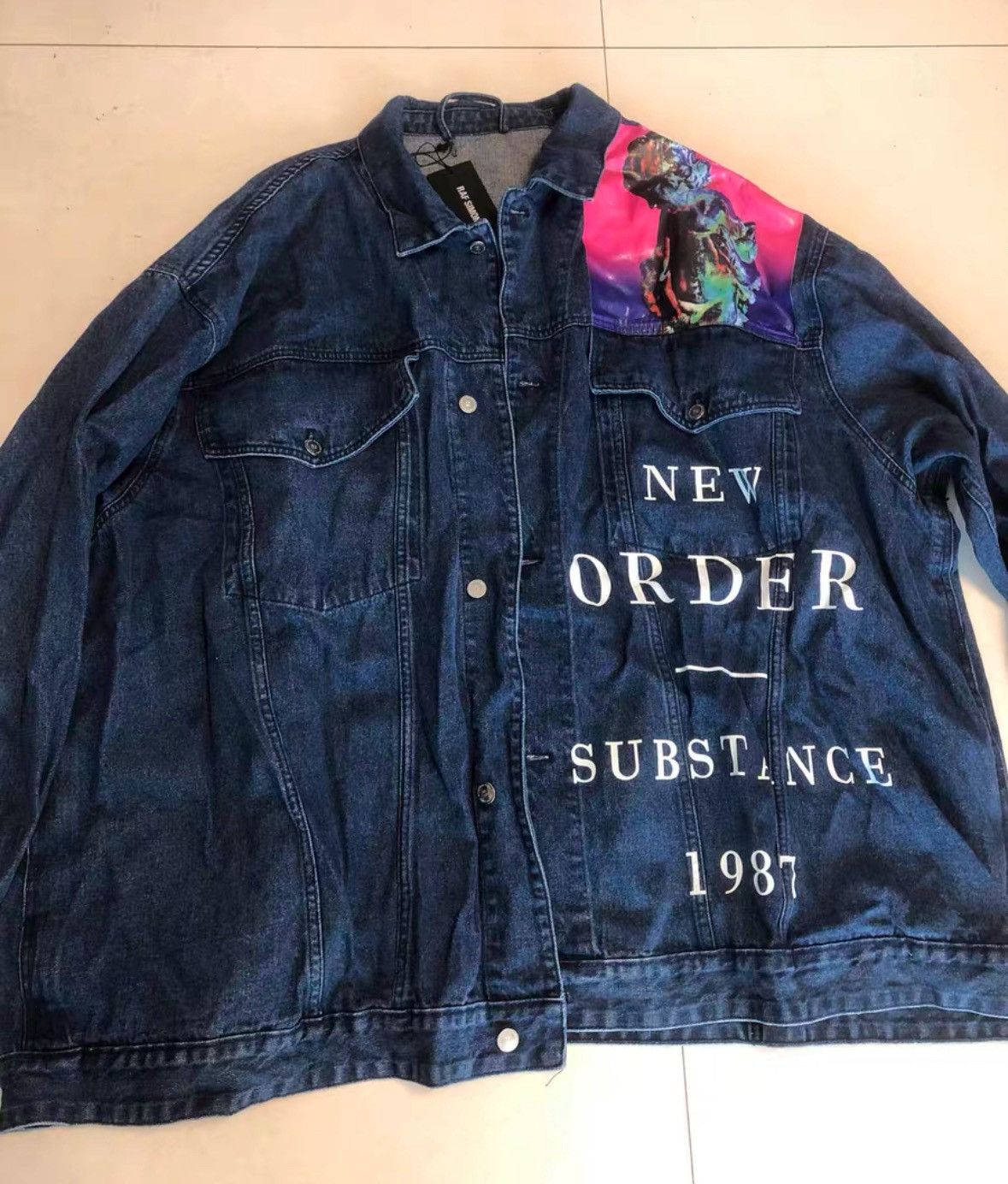 Raf Simons Raf simons 18ss new order big denim jacket | Grailed