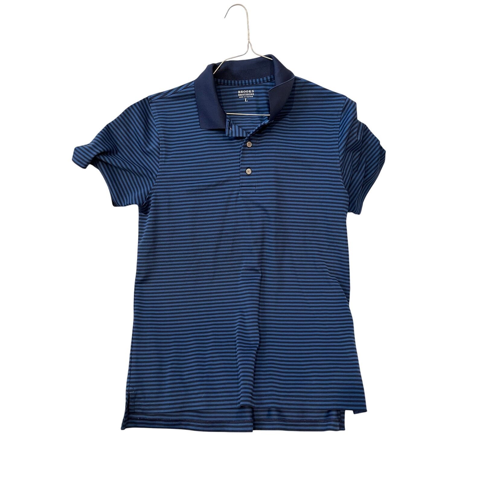 Brooks Brothers Brooks Brothers Blue Striped Polo Golf Shirt Mens L Size US L / EU 52-54 / 3 - 1 Thumbnail