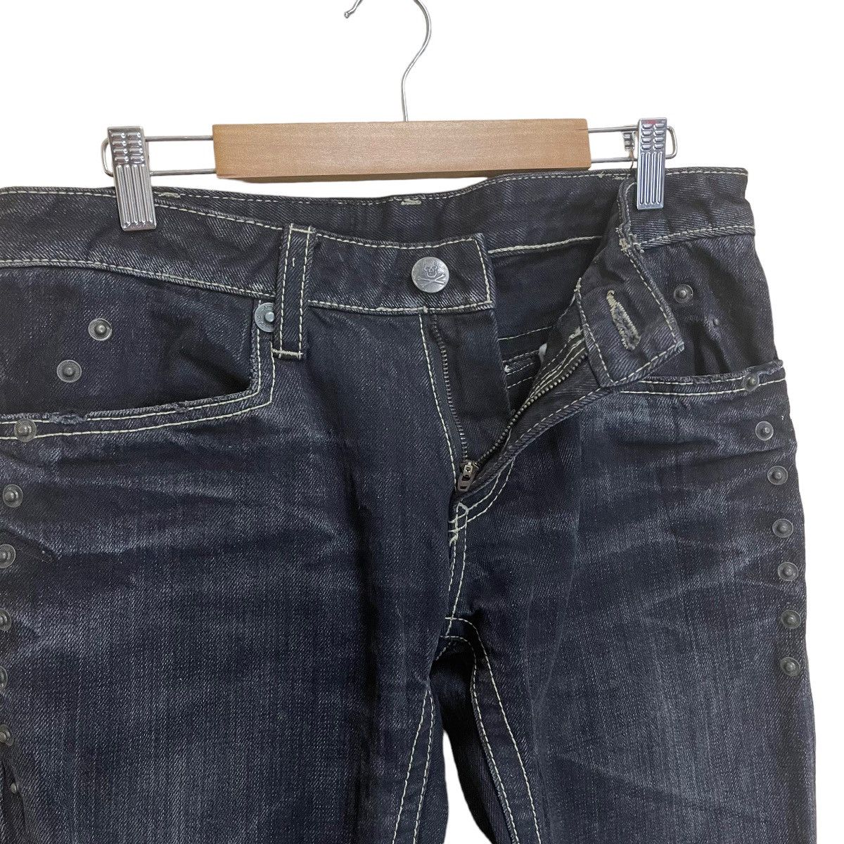 If Six Was Nine Hideaway Nicole Synthetic Leather Lowrise Bootcut Jeans Size US 32 / EU 48 - 5 Thumbnail