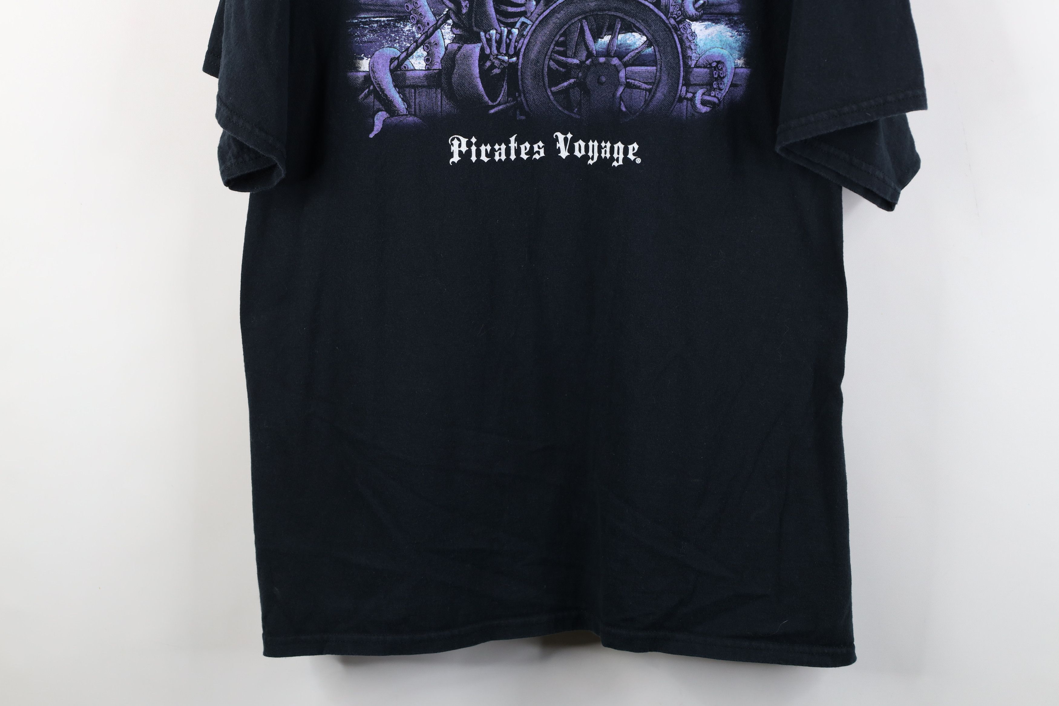 Vintage Vintage 90s Y2K Streetwear Skull Pirate T-Shirt Black Size US XXL / EU 58 / 5 - 3 Thumbnail