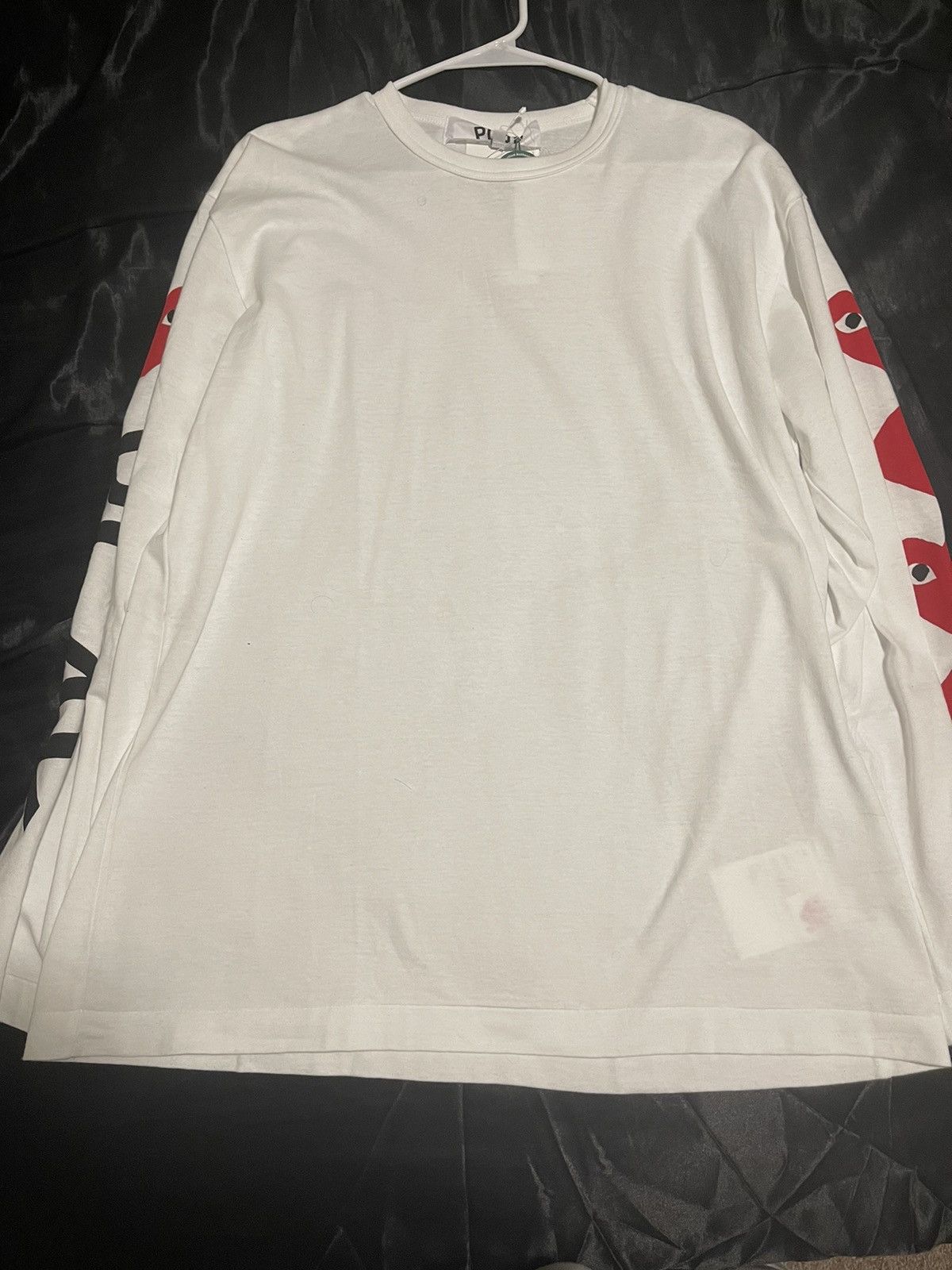 image of Comme Des Garcons Play Red Multi Heart L/s in White, Men's (Size 2XL)