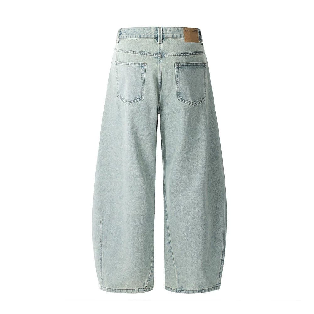 Jean Vintage men's distressed heavy wash scimitar jeans Size US 32 / EU 48 - 2 Thumbnail