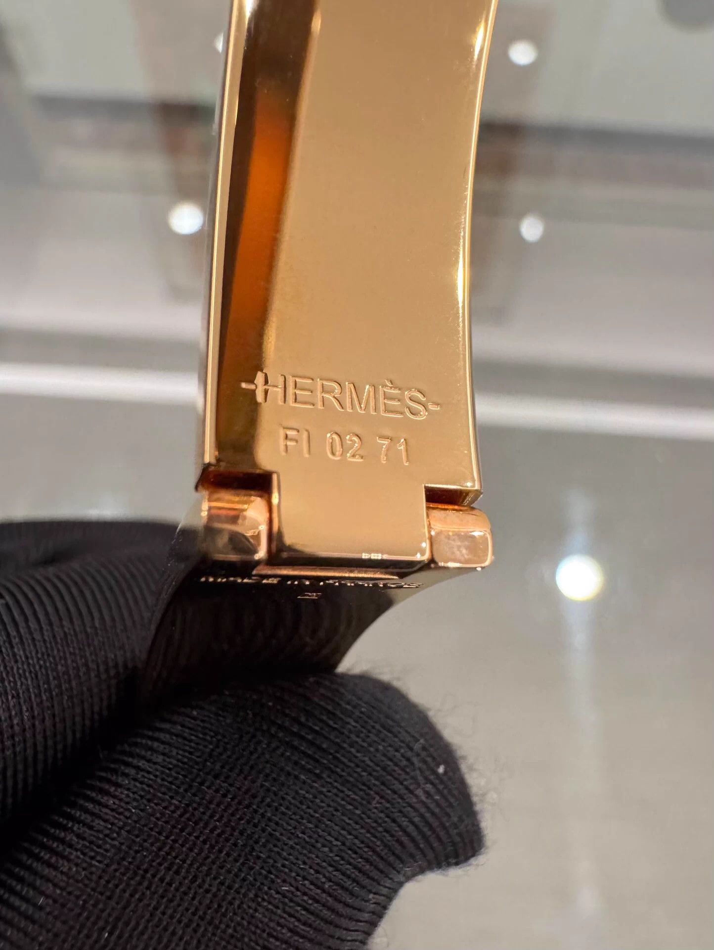 Hermes Hermes Clic H Blue Enamel Gold Bracelet GM Size ONE SIZE - 7 Thumbnail