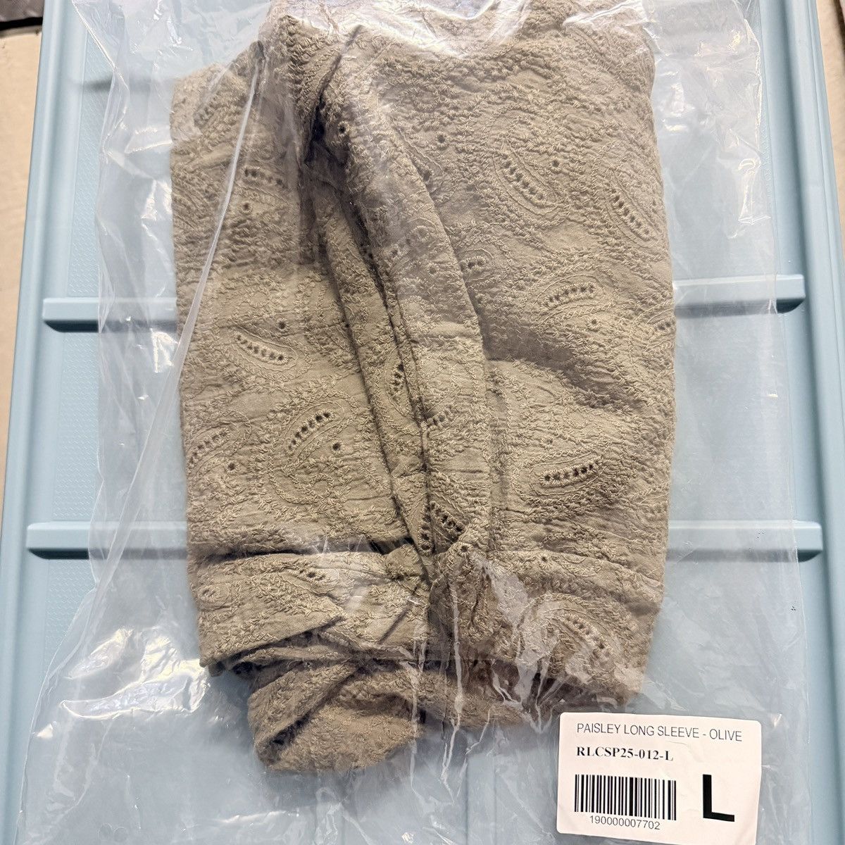 Richie Le Collection Richie Le Paisley Knit Long Sleeve Button Up - Olive Size US L / EU 52-54 / 3 - 8 Thumbnail