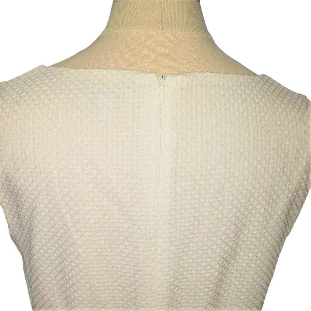 Designer CT511 New York & Company White Waffle Block Midi Dress 8 Size M / US 6-8 / IT 42-44 - 4 Thumbnail